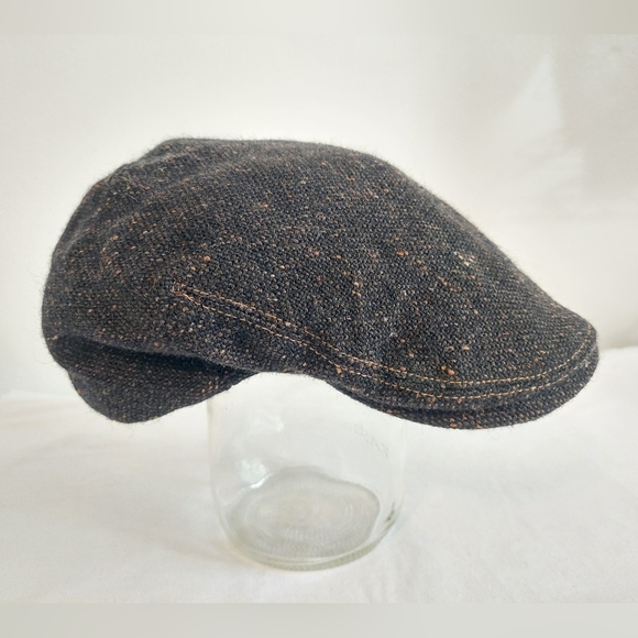 Jonathan Richard Brown Wool Donegal Tweed Irish Flat Cap - Picture 4 of 13